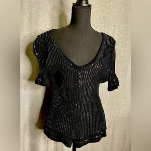 ST. JOHN KNIT TOP/ EVENING/BEADED